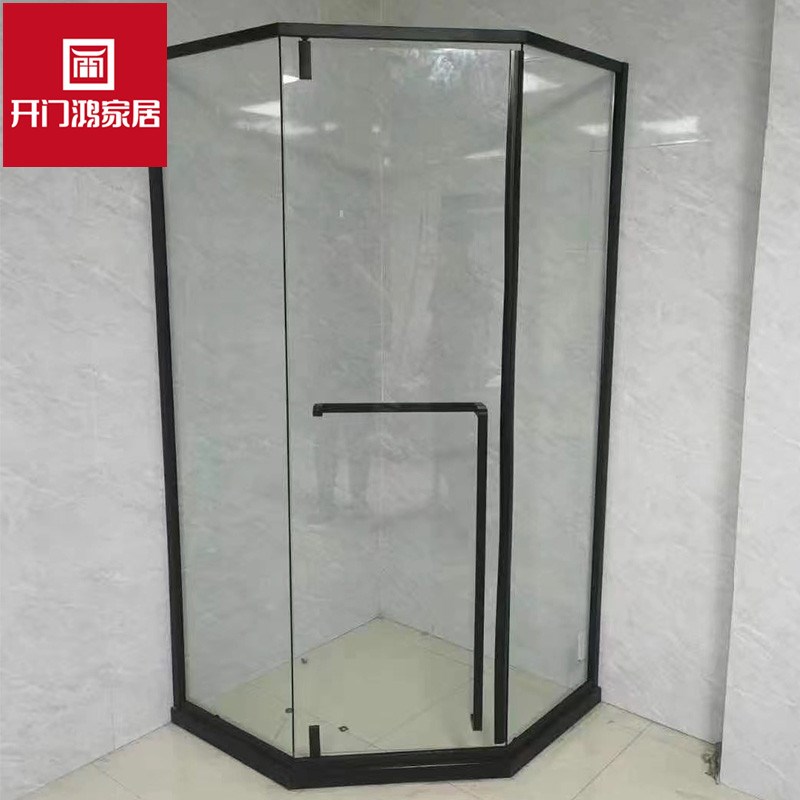 淋浴房浴室卫生间干湿分离玻璃隔断移门弧扇形简易家用洗浴房定制