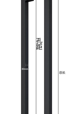 简约不锈钢玻璃门大拉手方形对装商铺房木地弹簧双开门长拉手黑色