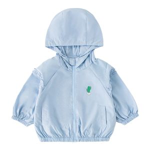 英格贝贝女童2024春装外套新款儿童外套春秋款女宝宝连帽风衣开衫