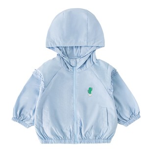 女宝宝连帽风衣开衫 儿童外套春秋款 外套新款 英格贝贝女童2024春装