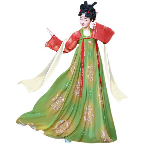 儿童汉服唐装女童唐宫夜宴汉服女孩中国风古装舞蹈古筝演出亲子装