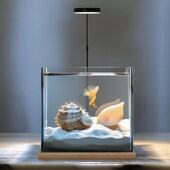 斗鱼缸超白玻璃方形办公家用创意高级感小型迷你桌面缸懒人养鱼