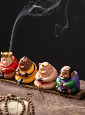 西游记唐僧师徒四人卡通孙悟空猪八戒新中式客厅装饰禅意香插摆件