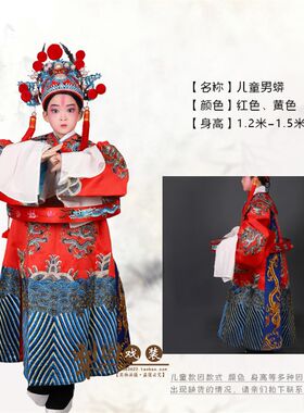 戏曲京剧儿童男蟒 陈世美 驸马状元服 团龙蟒袍 皇上小孩龙袍戏服