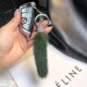 真水貂毛尾巴汽车钥匙扣挂件网红个性 简约可爱高档毛绒包挂饰男女