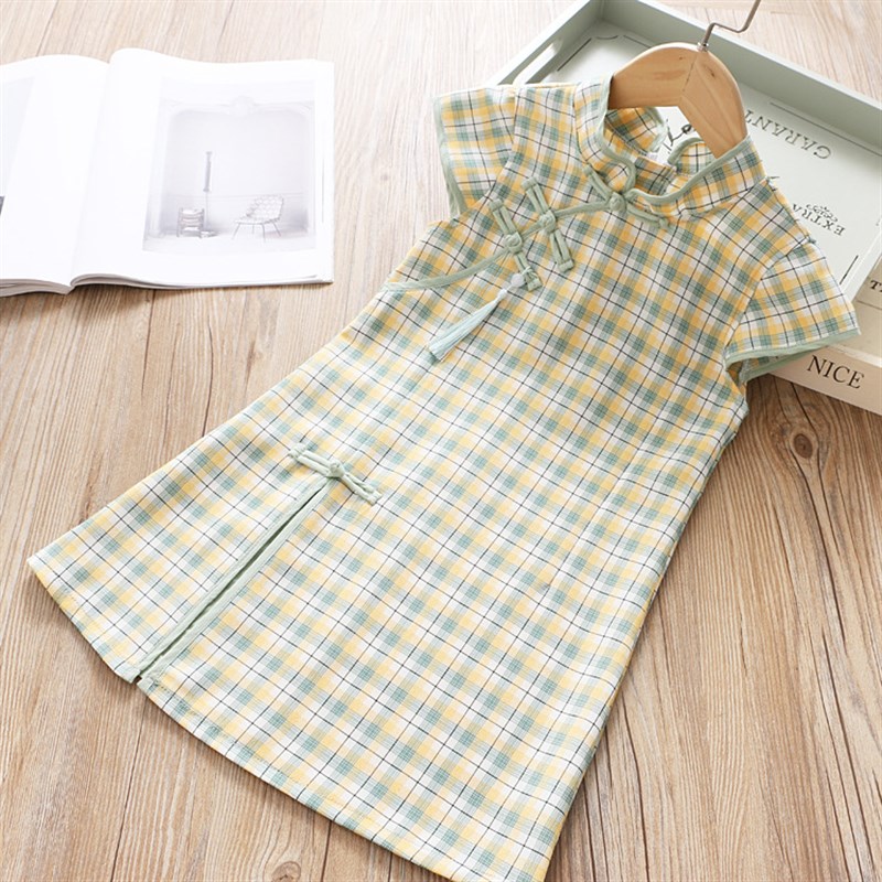 女童连衣裙洋气2021夏天薄款儿童复古旗袍中国风改良纯棉裙子潮