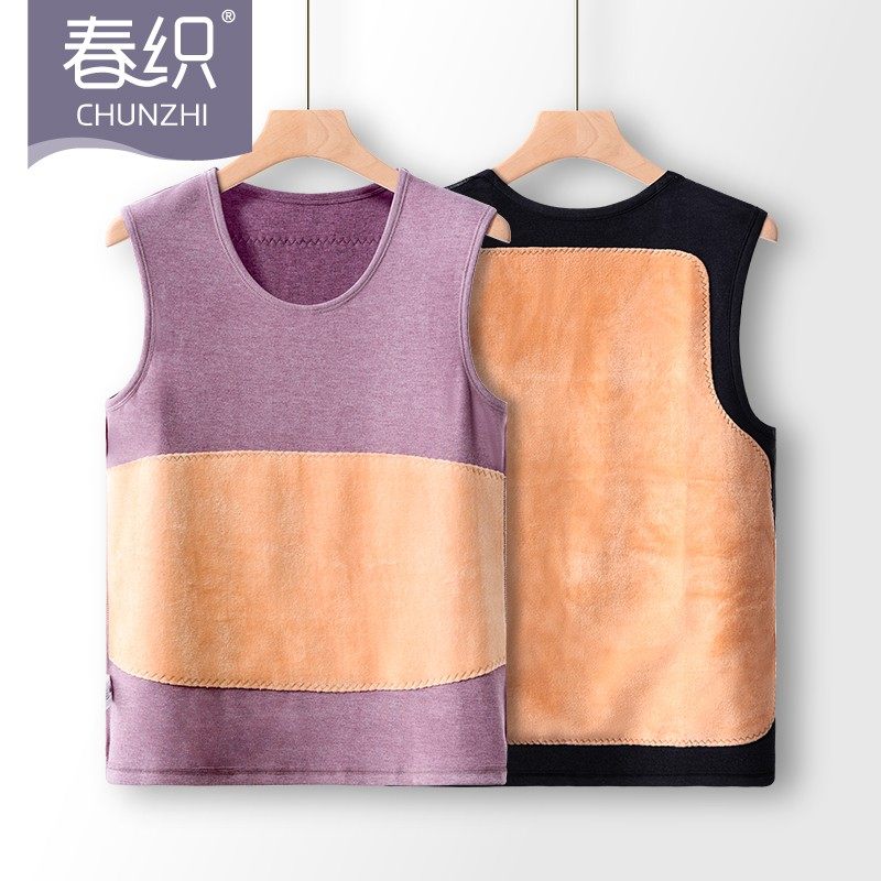 加绒背心女冬季保暖加厚妈妈中老年人马甲上衣棉大码老人男
