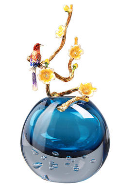 轻奢琉璃花瓶摆件高级感水晶玻璃客厅玄关酒柜摆设高档家居装饰品