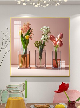 简约小清新餐厅背景墙装饰画平平安安高级感饭厅厨房挂画过道壁画