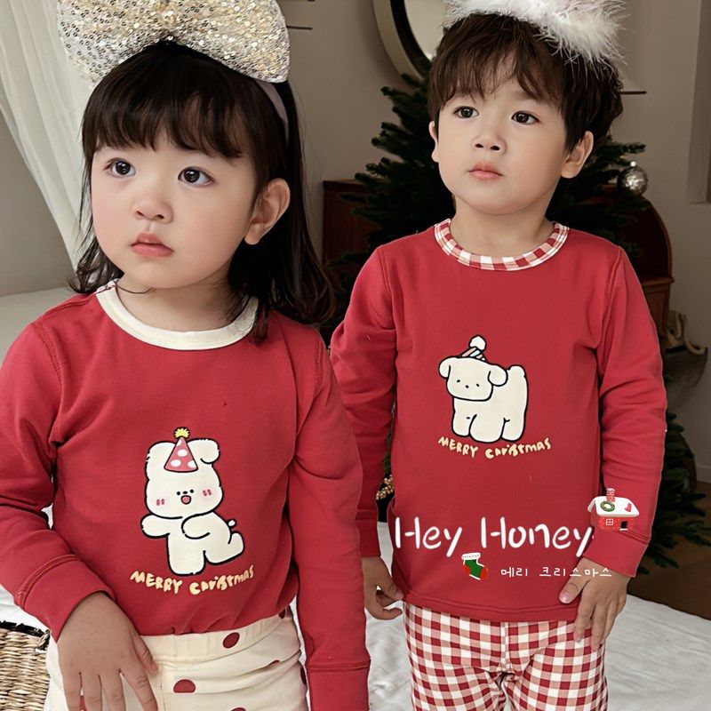 新年款~儿童男女童圣诞新年红色磨毛家居服宝宝秋冬秋衣内衣套装,童装/婴儿装/亲子装,家居服套装,淘宝优惠券,粉丝福利购,淘宝优惠卷