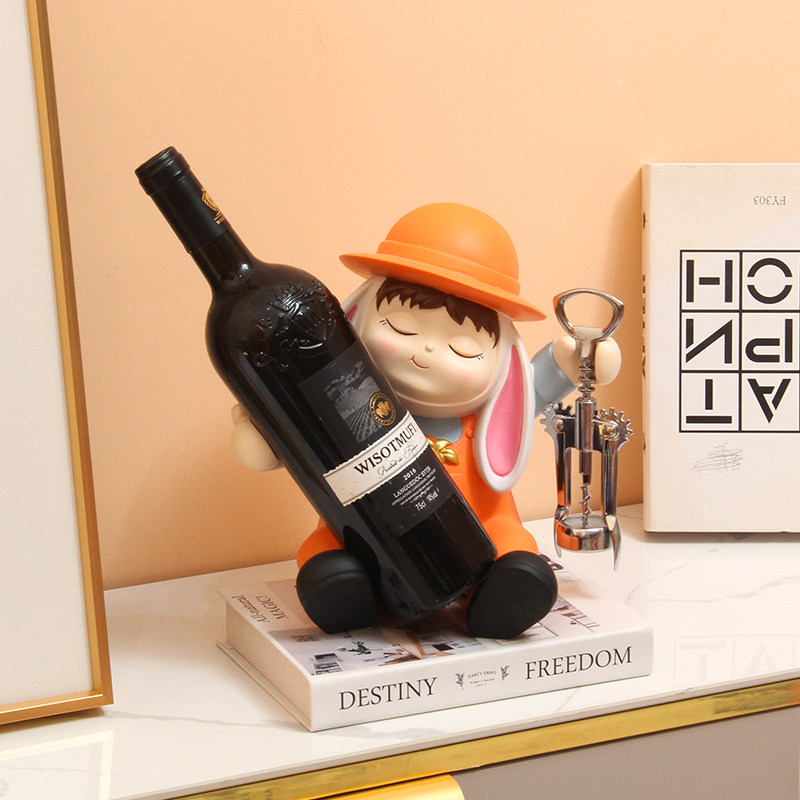 兔子红酒架酒柜收纳装饰品轻奢摆件客厅餐桌面餐边柜卡通女孩酒托,家居饰品,装饰摆件,淘宝优惠券,粉丝福利购,淘宝优惠卷