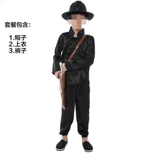 儿童军官演出服反派小兵翻译角色扮演服王二小英雄雨来全套服装