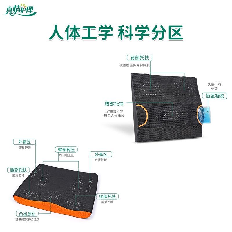 轮椅专用坐垫老人轮椅坐垫加厚防下滑垫屁股可固定防压疮护理靠垫