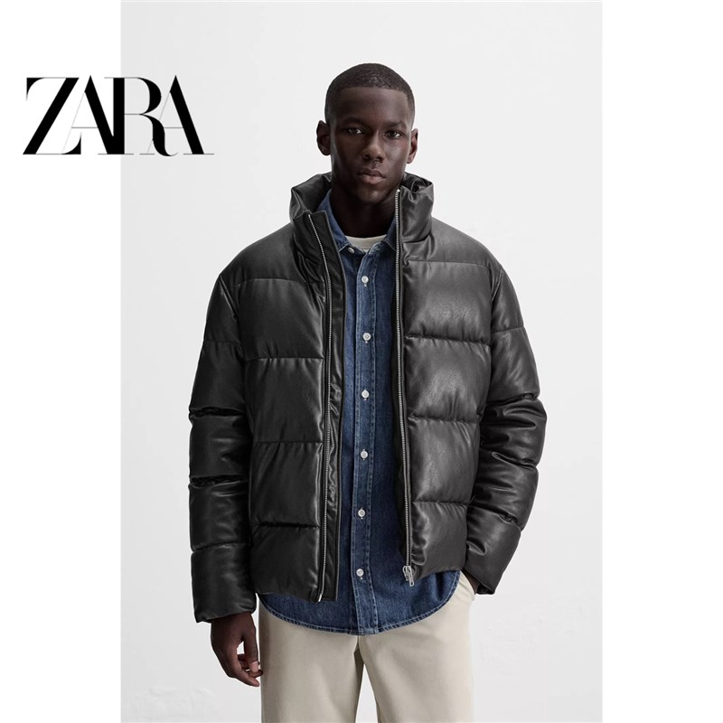 柜799!新品男装黑色保暖仿皮棉服立领皮衣拉链夹克外套 8281313