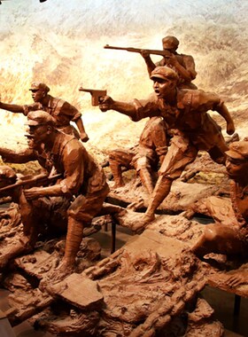 渡江战役情景人物纪念馆铸铜玻璃钢景区大型室内展览雕塑艺术定制