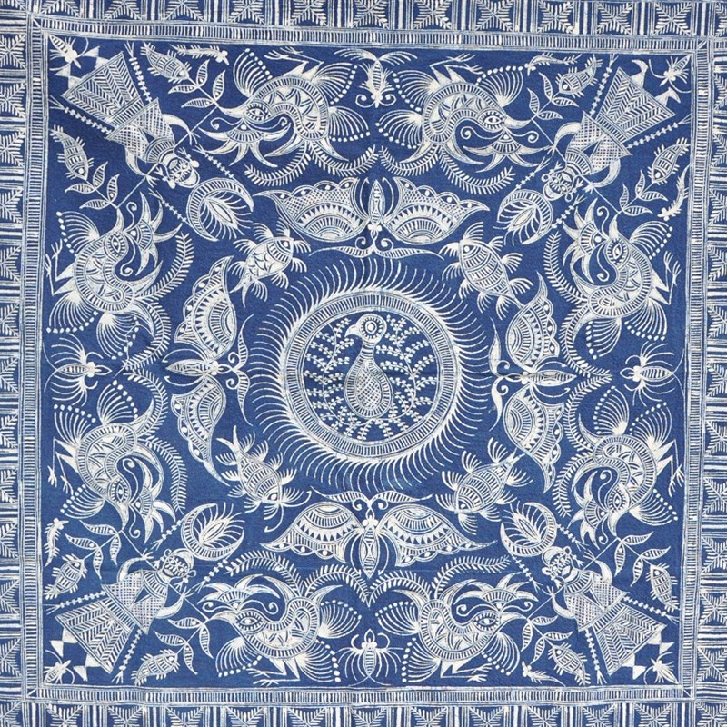 蜡染技艺民间艺术品床上用品棉布几何图案蜡染伴手礼活动礼物定做