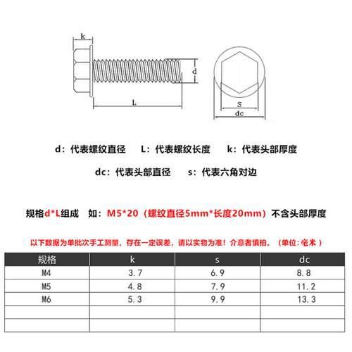 不锈钢十字法兰 防滑槽法兰螺栓 外六角面螺丝456*8/10/12-40