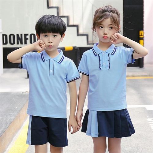 幼儿园园服夏装短袖小学生校服夏季英伦风纯棉套装演出服新款定做