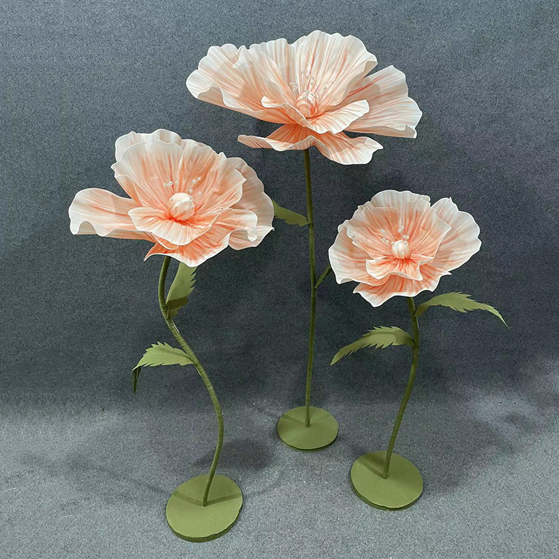 婚庆路引花成品EVA泡沫花婚礼t台场景布置手工纸花橱窗装饰道具