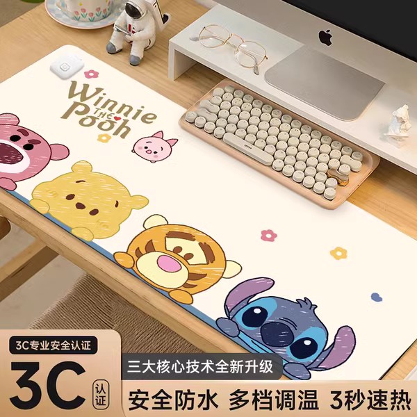 加热滑鼠垫超大发热暖桌垫办公室垫子桌面电脑键盘加热板暖手桌垫