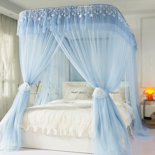 高级u型伸缩蚊帐 2022新款 家用卧室落地加密婴儿童纹帐加粗支架杆