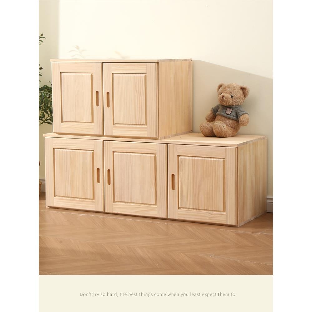 实木原木衣柜配套顶柜环保松木简易大容量卧室收纳柜2门3门顶箱柜