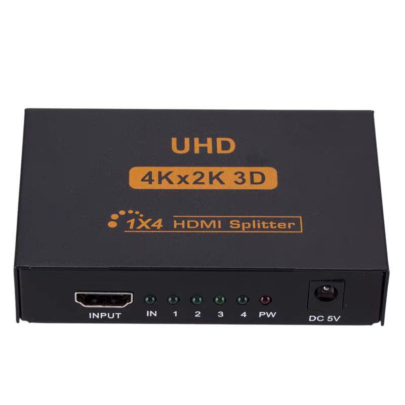 HDMI分配器1进4出高清电视分屏器4K 3D视频切换器一分四分频器