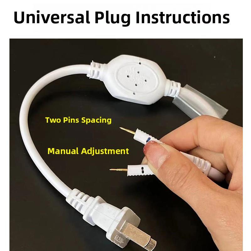 220V无闪烁灯带连接器插座双针通用插头驱动器电源头单色Led灯带