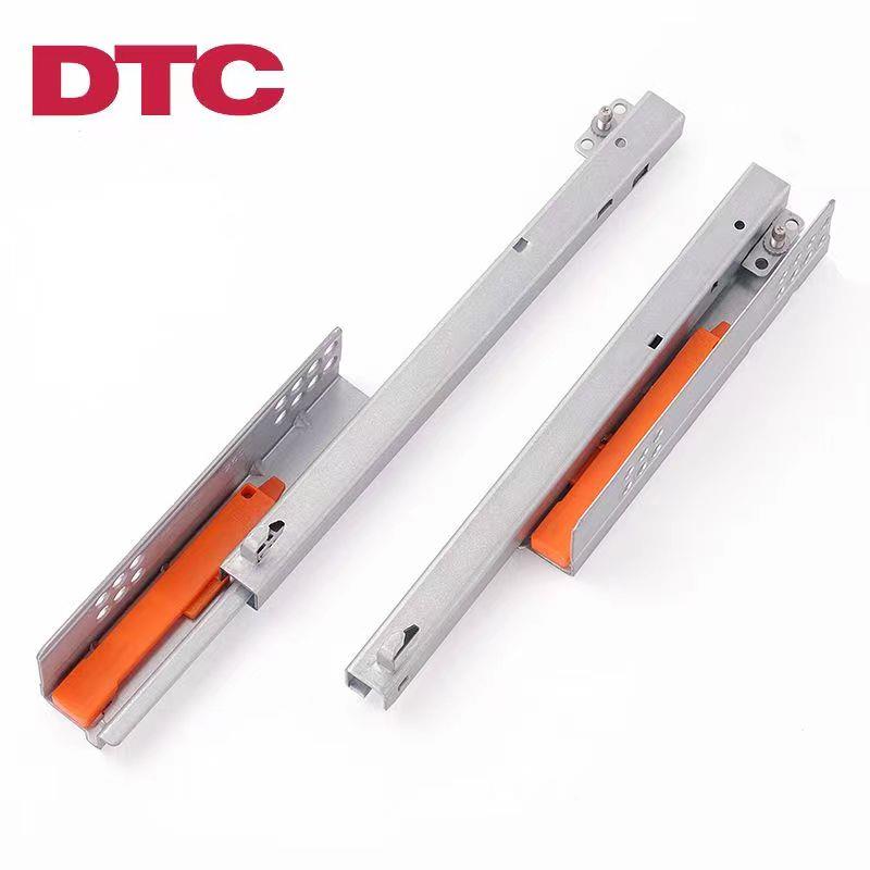 DTC东泰托底两节反弹轨道G02抽屉柜子托底隐藏滑轨按弹免拉手16板