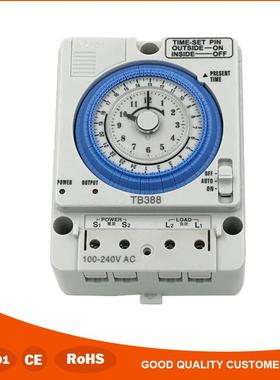 TB388定时器24小时机械式时控开关广告牌灯箱路灯时间开关控制器