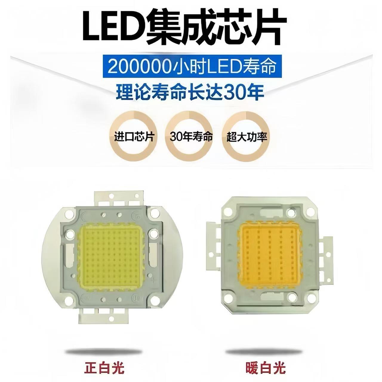 led50W瓦灯珠光源芯片普瑞100W80W30W70W60W大功率集成晶元投光灯