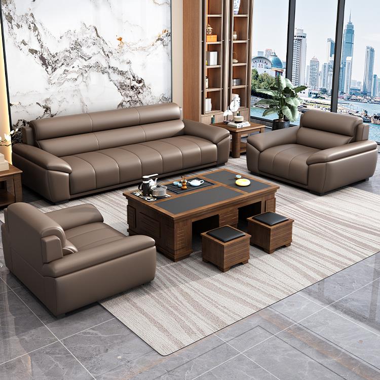 办公室沙发茶几组合接待会客简约现代商务大厅洽谈室休息区三人位