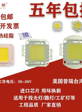 LED足瓦灯芯10W20W集成灯珠30W50W70w100w户外投光灯芯片光源配件