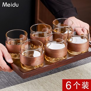 复古防烫品茗杯办公室家用喝茶小杯子功夫茶具主人杯 玻璃茶杯套装