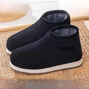 传统手工高帮棉鞋，羊毛衬里到Heattech男士灯芯绒家庭老人鞋冬季