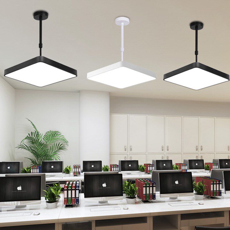 超薄led方形伸缩吊灯棋牌室超亮餐饮办公室会议室升降商用麻将桌