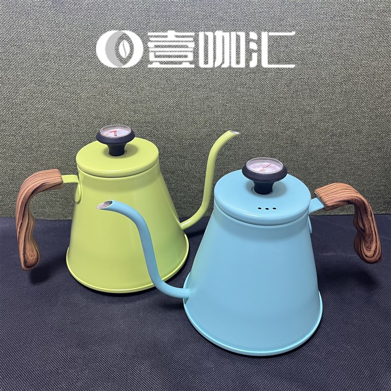 壹咖汇 复合底细口壶手冲咖啡壶家用V60滤泡可测温细长嘴壶1.2L