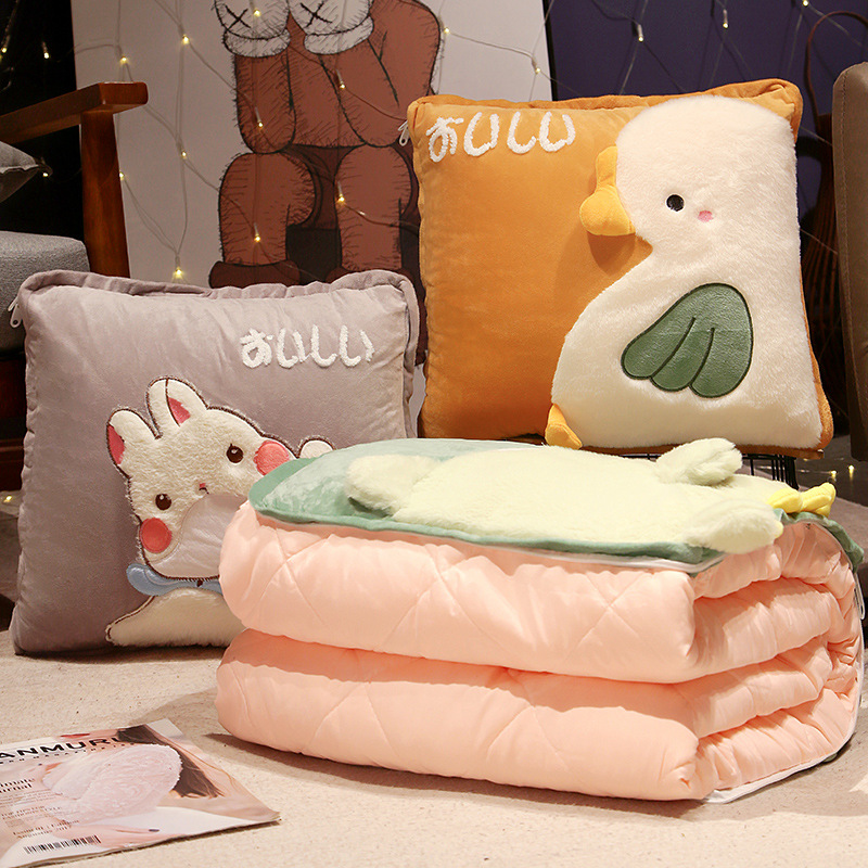 抱枕被子两用毯子二合一摺叠沙发靠枕办公室午睡小枕头汽车载春夏