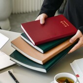 糯米手感软皮面会议记录本本办公工作日志笔记本本子商务公司会端