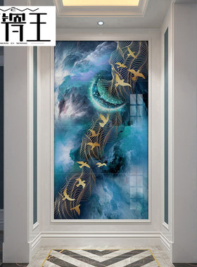 玄关背景墙瓷砖抽象画现代过道墙砖装饰走廊过道微晶石