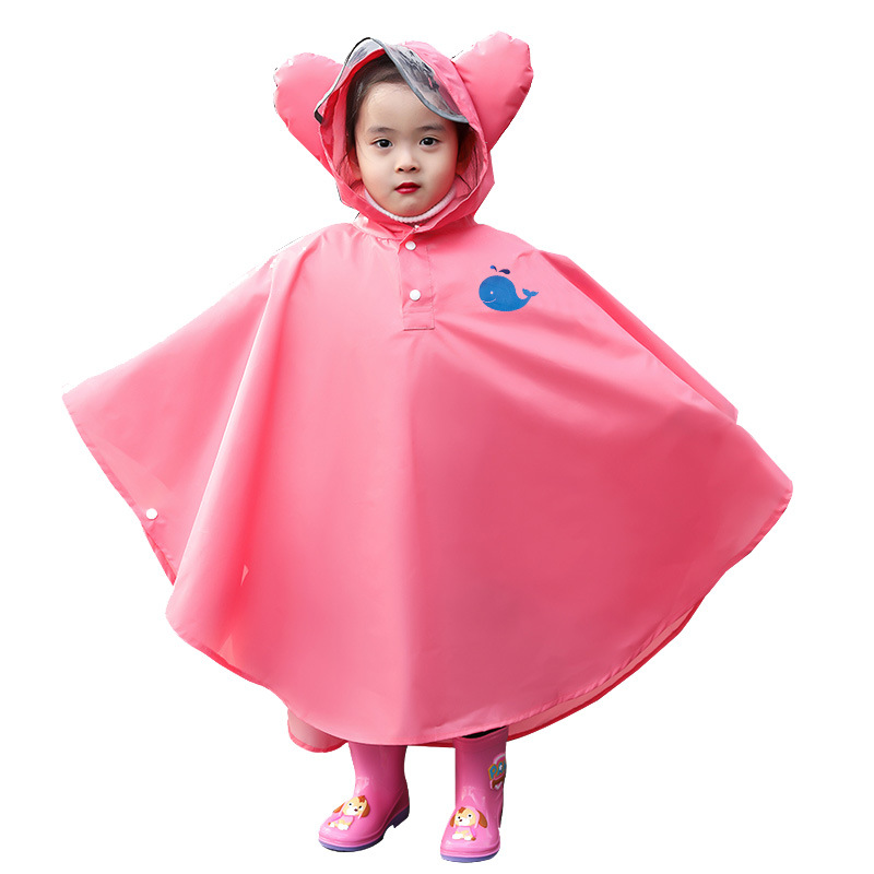 儿童雨衣斗篷式学生托管班定制印女童男孩小学生雨衣雨披