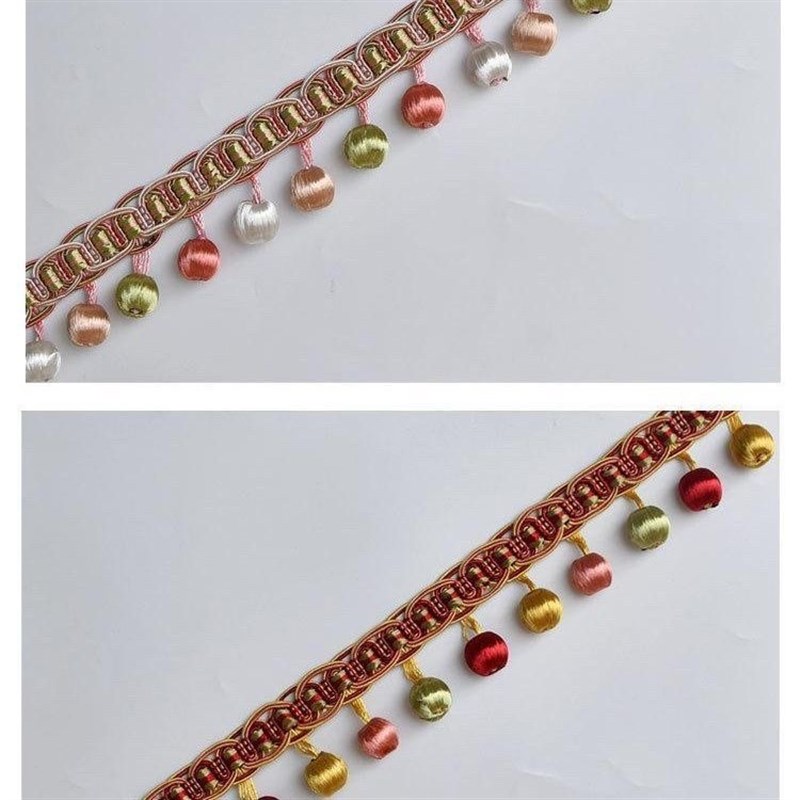 欧式窗帘花边精致手工高密度包丝小木珠窗帘侧边装饰12米