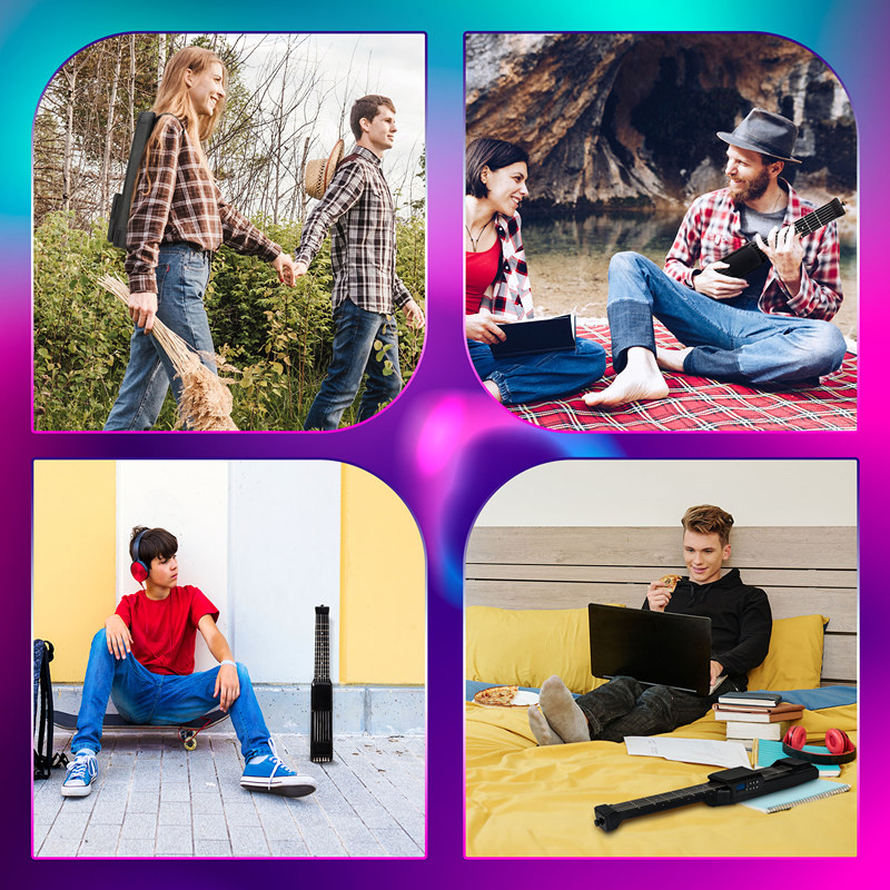 乐典智能吉他便携式电吉他初学者静音无声练习新手旅行便携小吉他