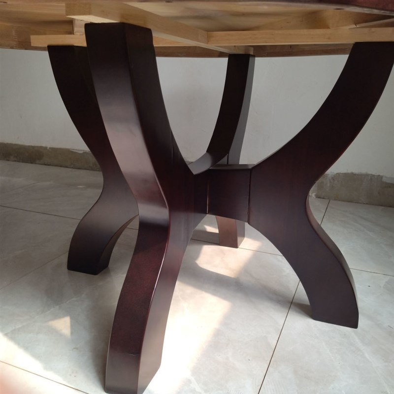 实木脚腿餐台脚支架脚架桌架桌子腿四脚圆桌腿支撑架台脚架子实木