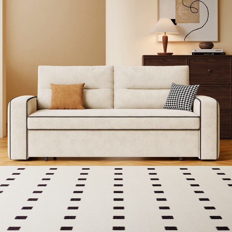 豆腐块可折叠沙发床两用小户型客厅奶油风多功能可伸缩沙发可变床