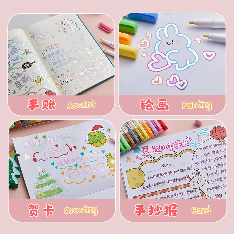 还不会写手抄报大字的,试试这个一笔双线的轮廓笔,简单又好看!