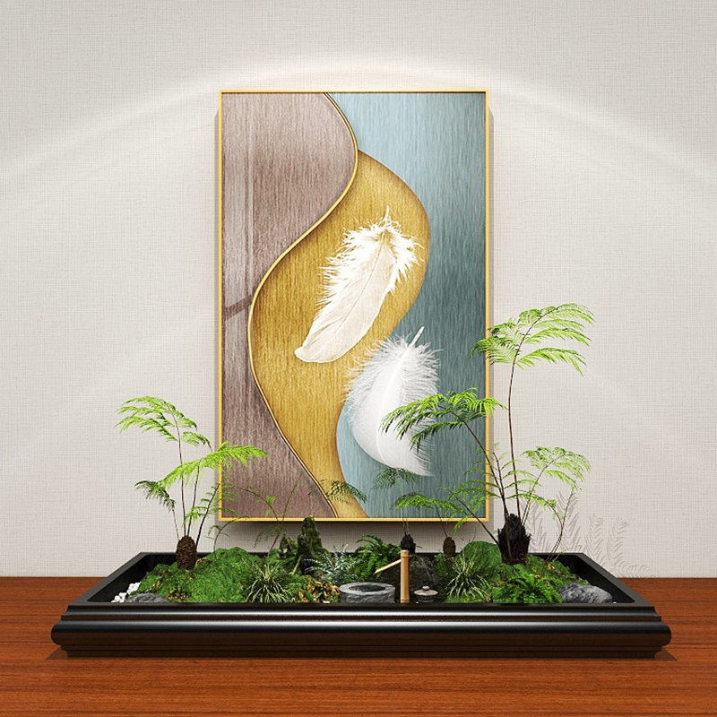 乌金石长方形托盘假山盆景盆吸水石盆微景观花盆大理石盆石槽底座