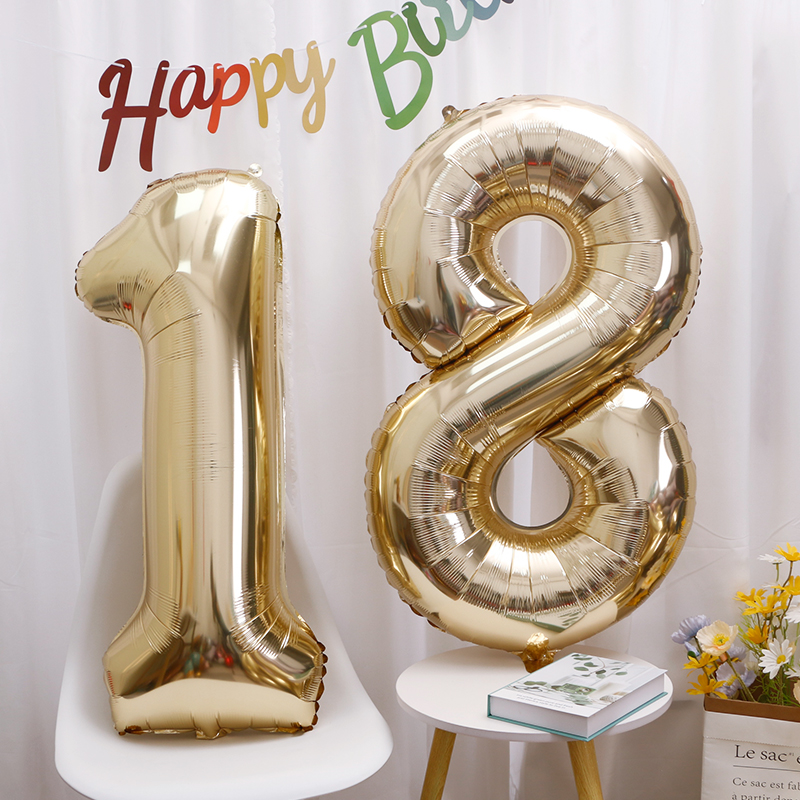 小红书白金色18岁数字铝膜