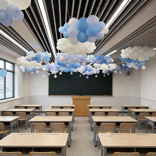 云朵气球幼儿园开学教室氛围布置女神节天花板店铺珠宝店商场装饰