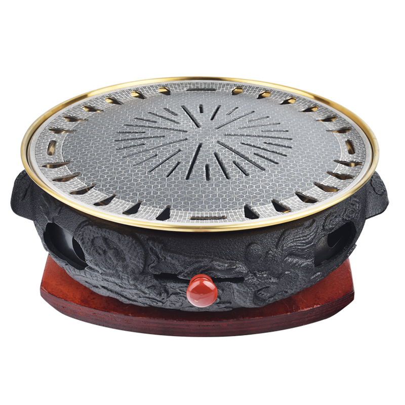 商用炭烤炉铸铁碳烤炉家用烤肉锅木炭烧烤烤肉店烧烤炉无烟烤肉炉